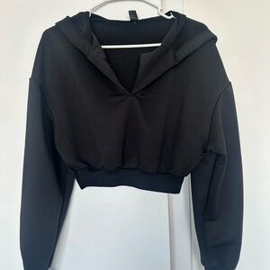 Black Cropped Hoodie
